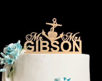 Navy wedding cake topper,navy cake topper,wedding cake topper,anchor cake topper,nautical wedding cake topper,nautical cake topper,603