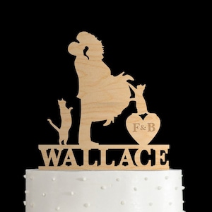 Adorno para tarta de gato para boda, adornos para tarta de gato para boda, adorno para tarta de gato, adorno para tarta de boda único, adornos para tarta de gato, adorno para tarta de boda, 981