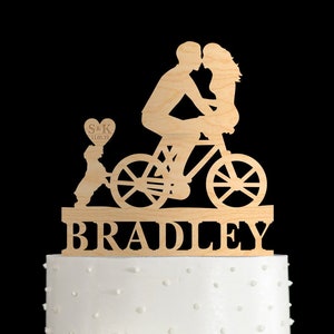 Bicycle for two cake topper,Bicycle cake topper,dog cake topper,mr and mrs cake topper,Bike Cake Topper,tandem bicycle cake topper,203