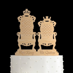 King Queen Cake Topperking And Queen Chairs Wedding Cake Etsy