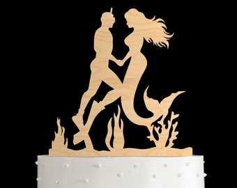 Mermaid cake topper,Diving cake topper,mermaid wedding cake topper,diving wedding cake topper,scuba diving cake topper,diver cake topper,929