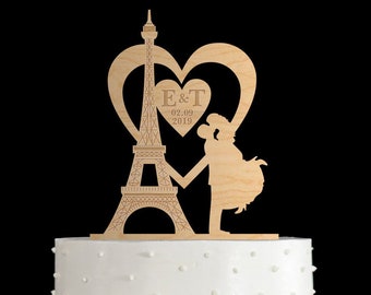 Eiffel tower wedding,Eiffel tower cake topper,Paris wedding cake topper,heart wedding cake topper,initials cake topper,cake topper date,112