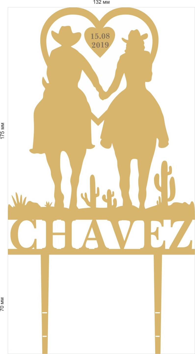 Topper de la torta de la boda del vaquero topper de la topper Etsy