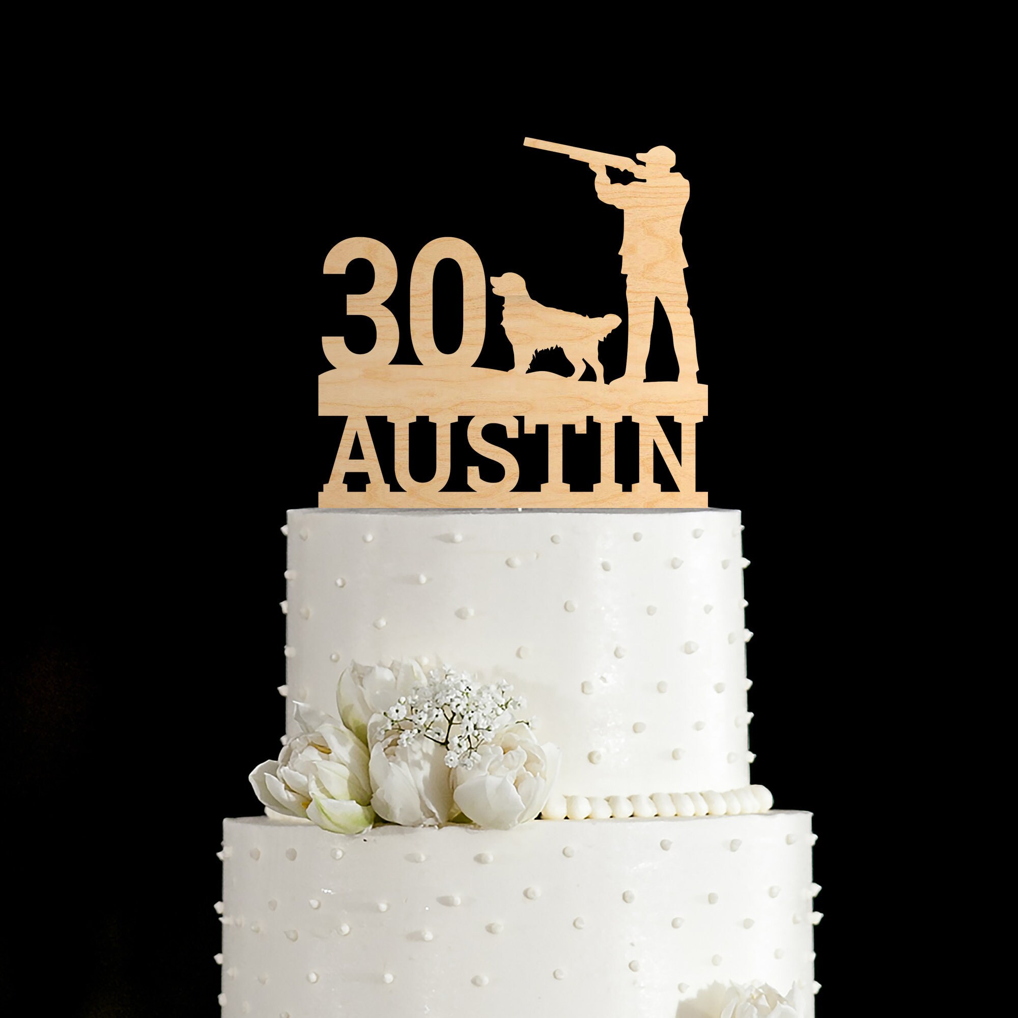 Décoration De Gâteau Personnalisable Avec Nom De Chasseur