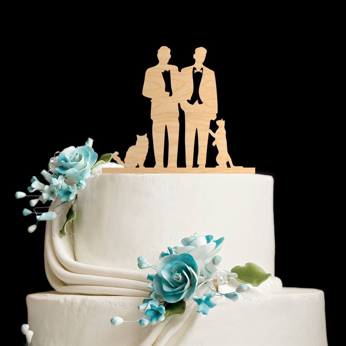 Dark Skin Gay Wedding Cake Topper