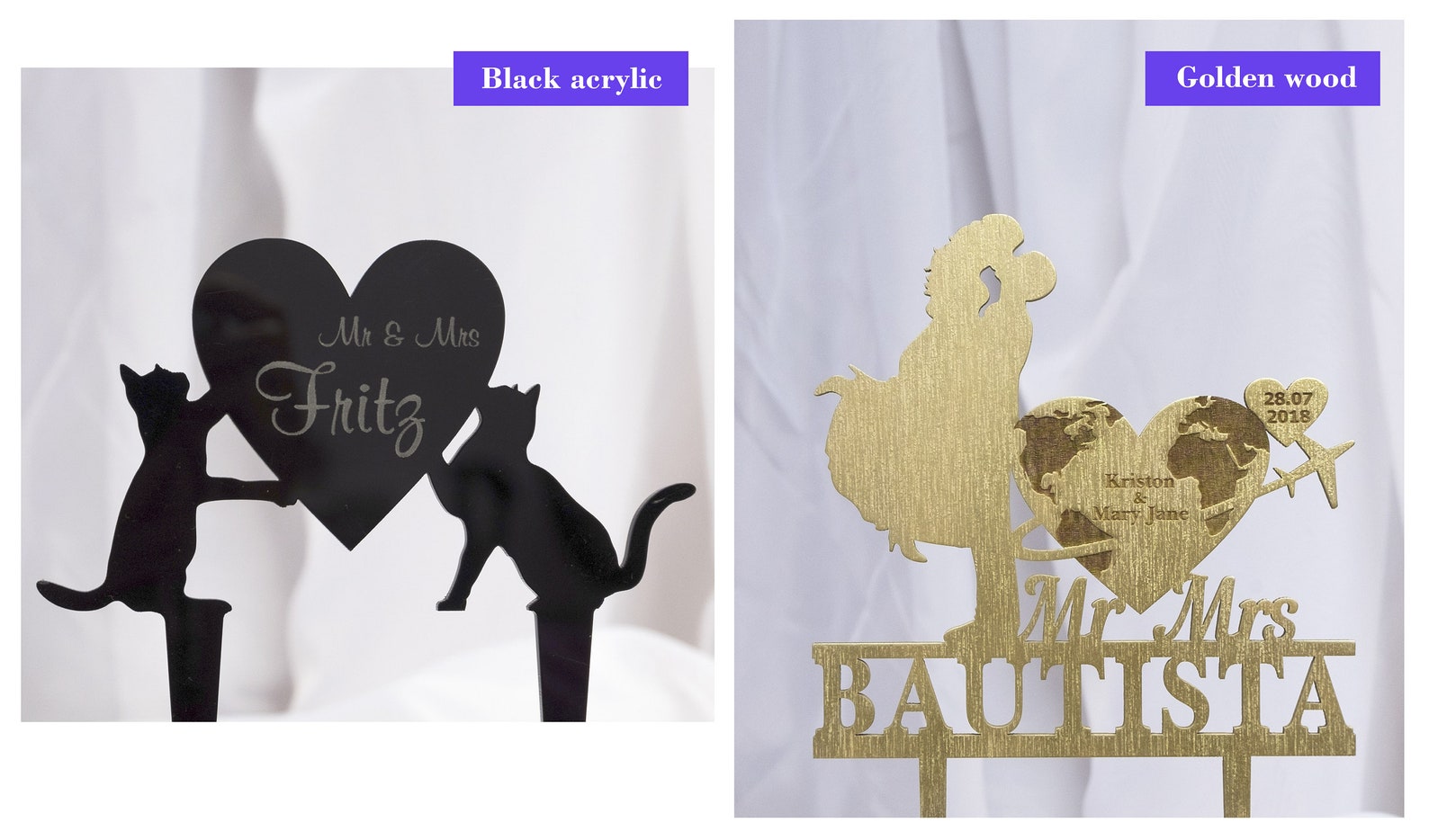 Cat Wedding Cake Toppercat Cake Toppercat Cake Topper Etsy