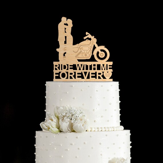 Ride With Me Forever Wedding Cake Toppercustom Biker Wedding Etsy