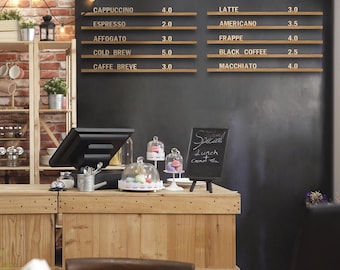 Letter Board, Cafe Wall Menu, Changeable Wooden Rails, Menu Board