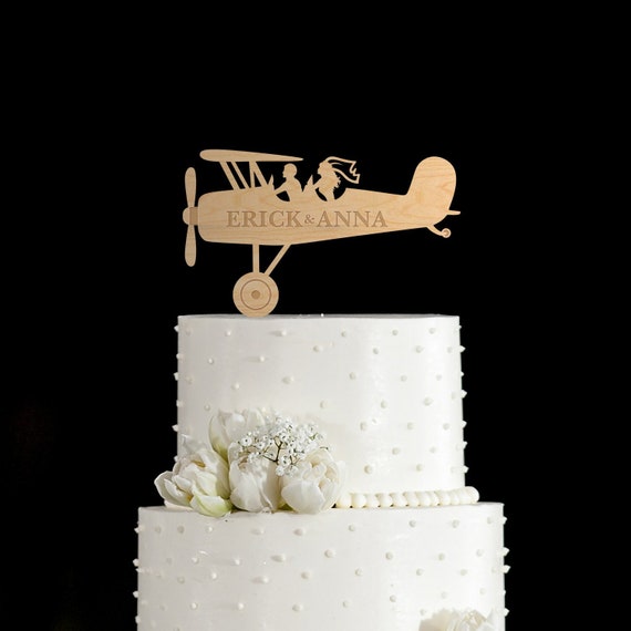 Topper de pastel de bodas de avión vintage boda de avión - Etsy México