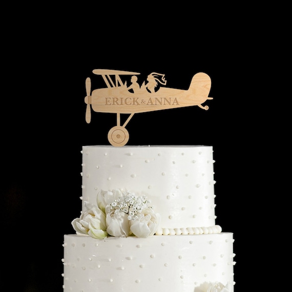 Topper de pastel de bodas de avión vintage boda de avión - Etsy México