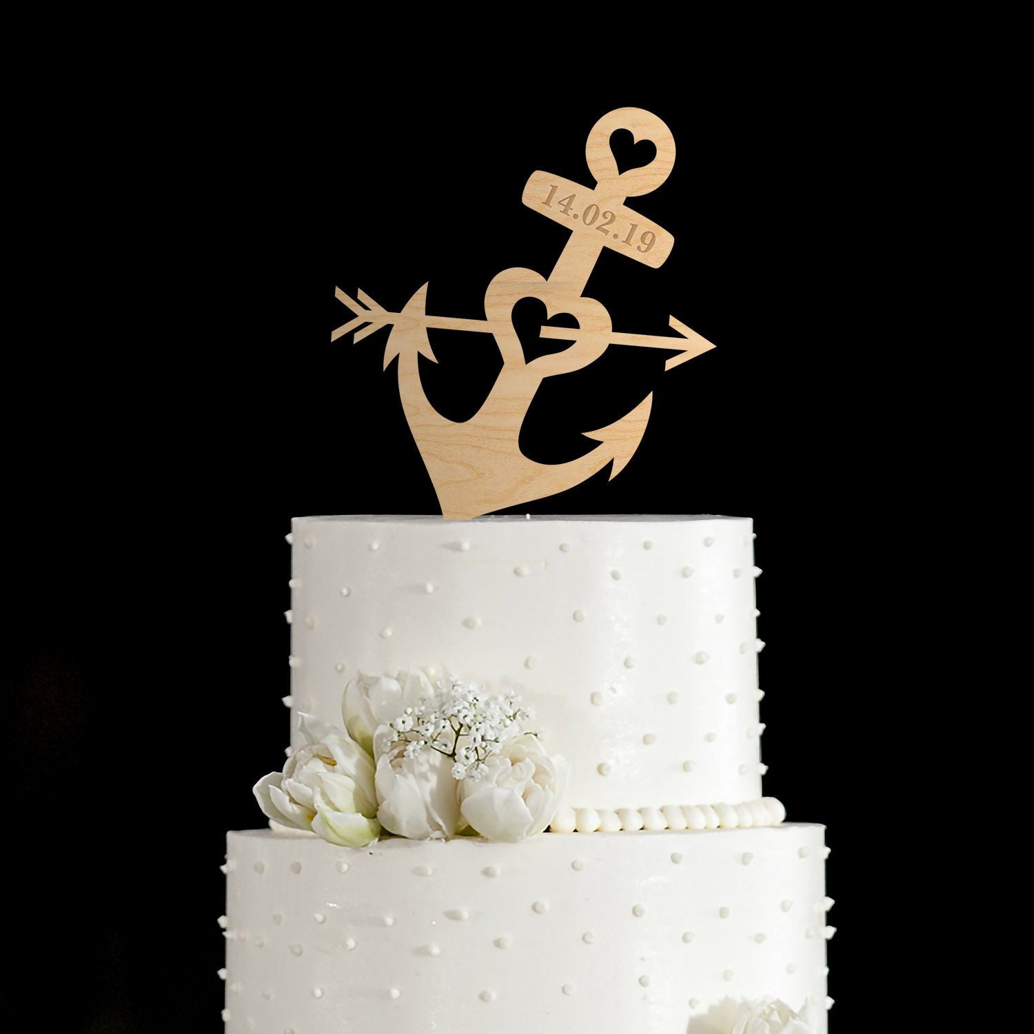 Heart And Arrow Cake TopperAnchor Wedding Cake Topperarrow Etsy
