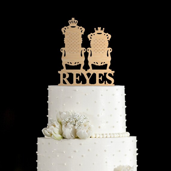 King Queen Cake Topperking And Queen Chairs Wedding Cake Etsy