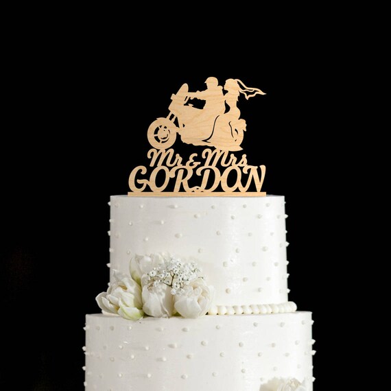 Topper De Gateau De Mariage De Motard Topper De Gateau De Etsy