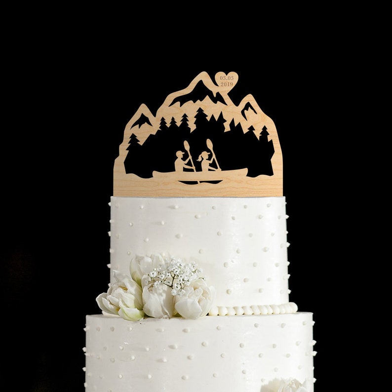 Kayak Cake Toppermountain Wedding Cake Toppermr N Mrs Cake Etsy