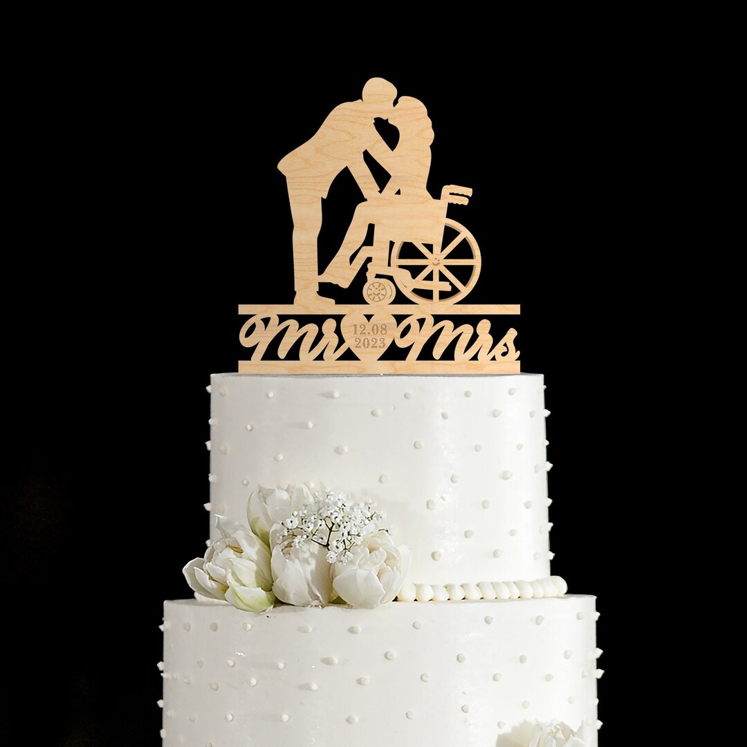 Wheelchair Wedding Cake Topper Customspecial Needs Etsy
