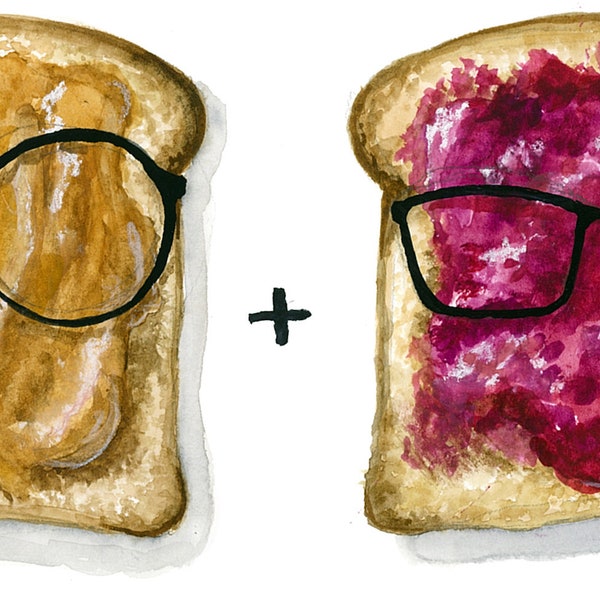 Watercolor PB and J Print