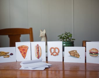 All American Food- watercolor card set