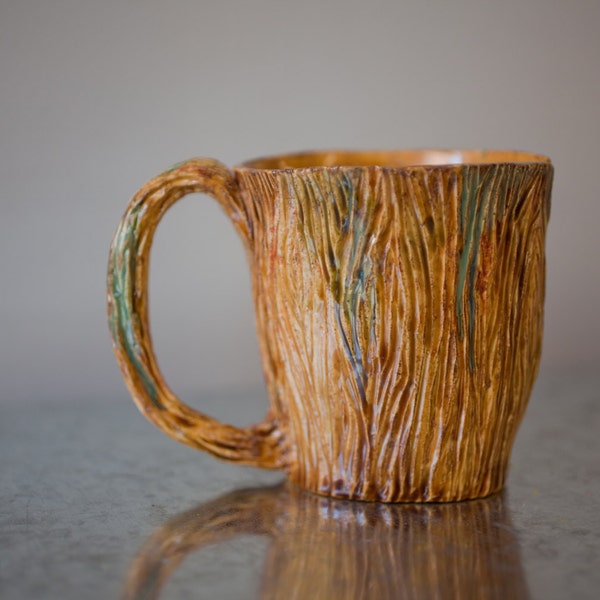 Large Handled Tree Mug- handbuilt