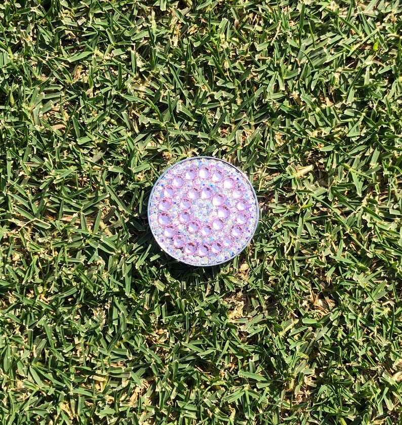 Golf Ball Marker Silver Hat Clip Bling Bedazzled Etsy