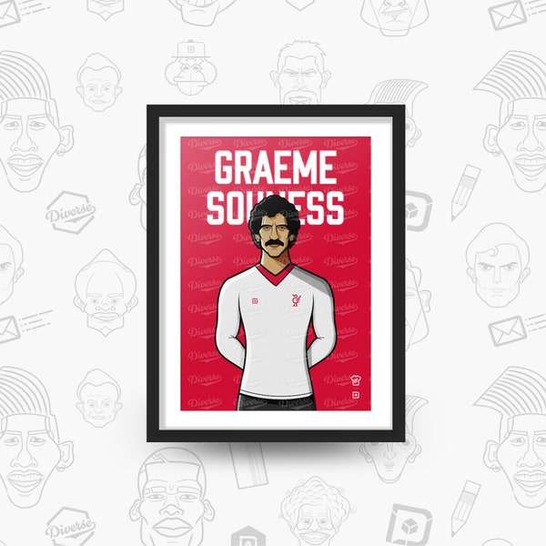 Graeme Souness - Away Days series: A4 poster of Liverpool legend Graeme Souness.