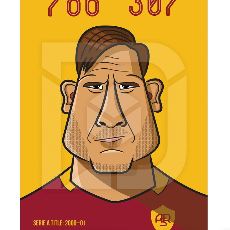 HWC Trading A4 Francesco Totti Roma Cadeaux imprimés photo autographe signée pour les fans de football et les supporters - A4