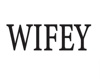 Design de bordado WIFEY: presente de noiva, casamento faça você mesmo (download digital)