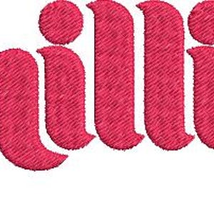 Puede incluir: Un logotipo bordado en rojo con la palabra "Phillies" en una fuente estilizada.