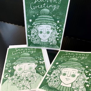 A6 Karten Weihnachtskarten 'Winterhaar' auf Recyclingpapier