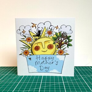 Carte de voeux Happy Mother's Day 6x6 pouces, avec détail intérieur.