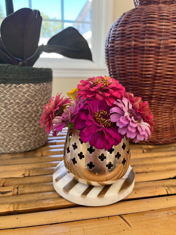 Vintage Brass Tea Light Holder Etsy