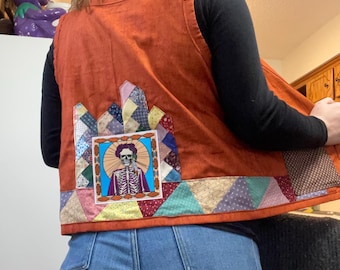 Patchwork Orange Vest