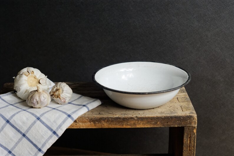 Enamel Soup Bowl Pasta Bowl Vintage Enamelware Camping Etsy