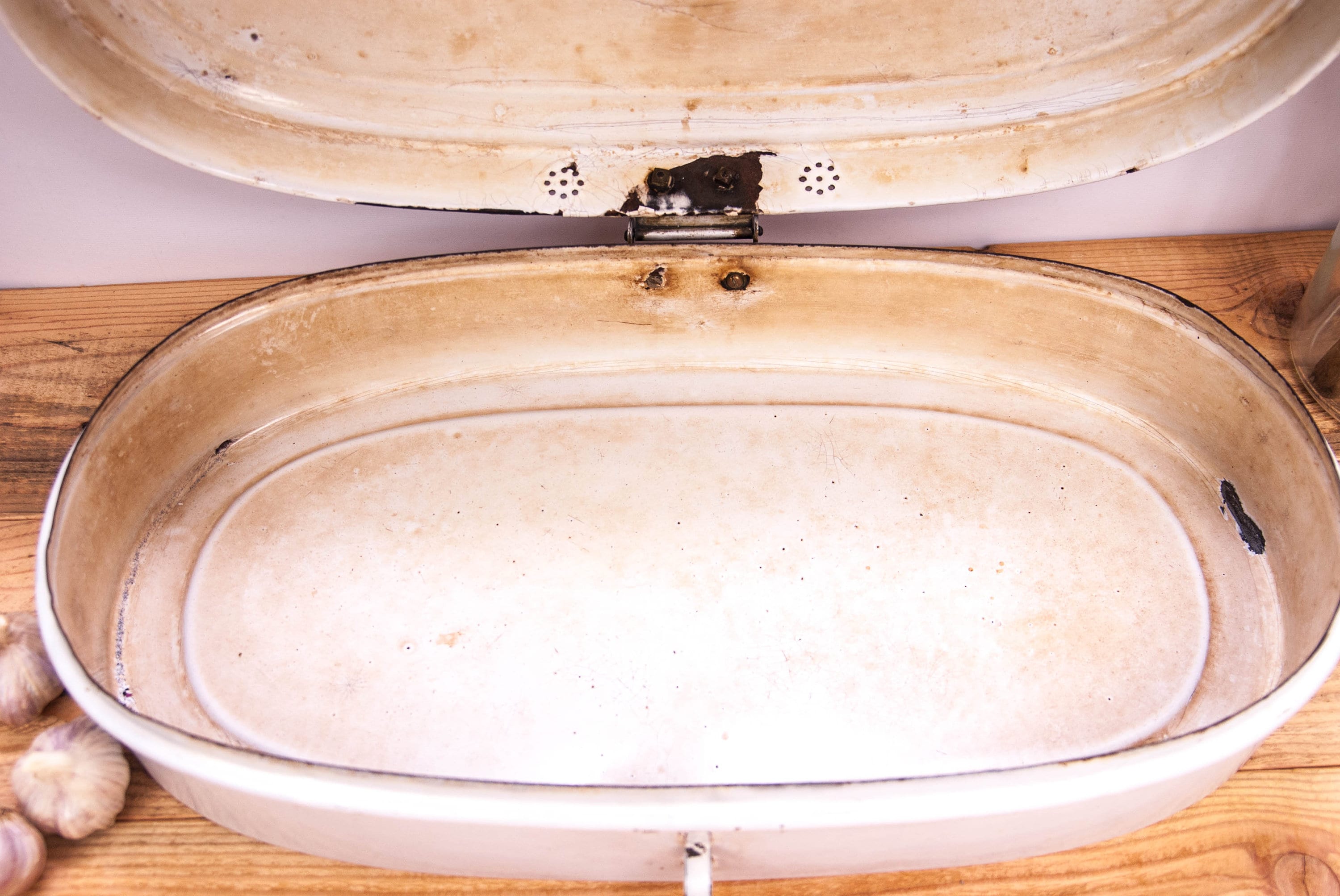 Antique Bread Box Metal Bread Box Enamel Storage Box Rustic Etsy