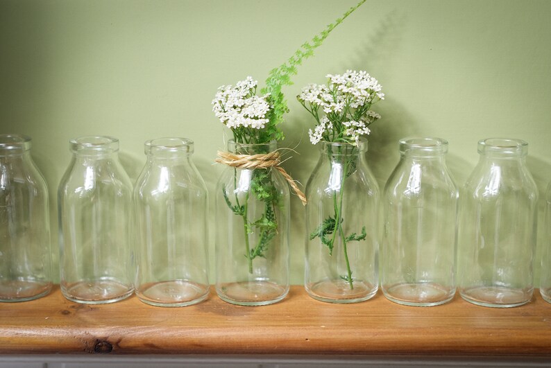Vintage Glass Bottles Set of 10 Clear Glass Bottles Glass Etsy