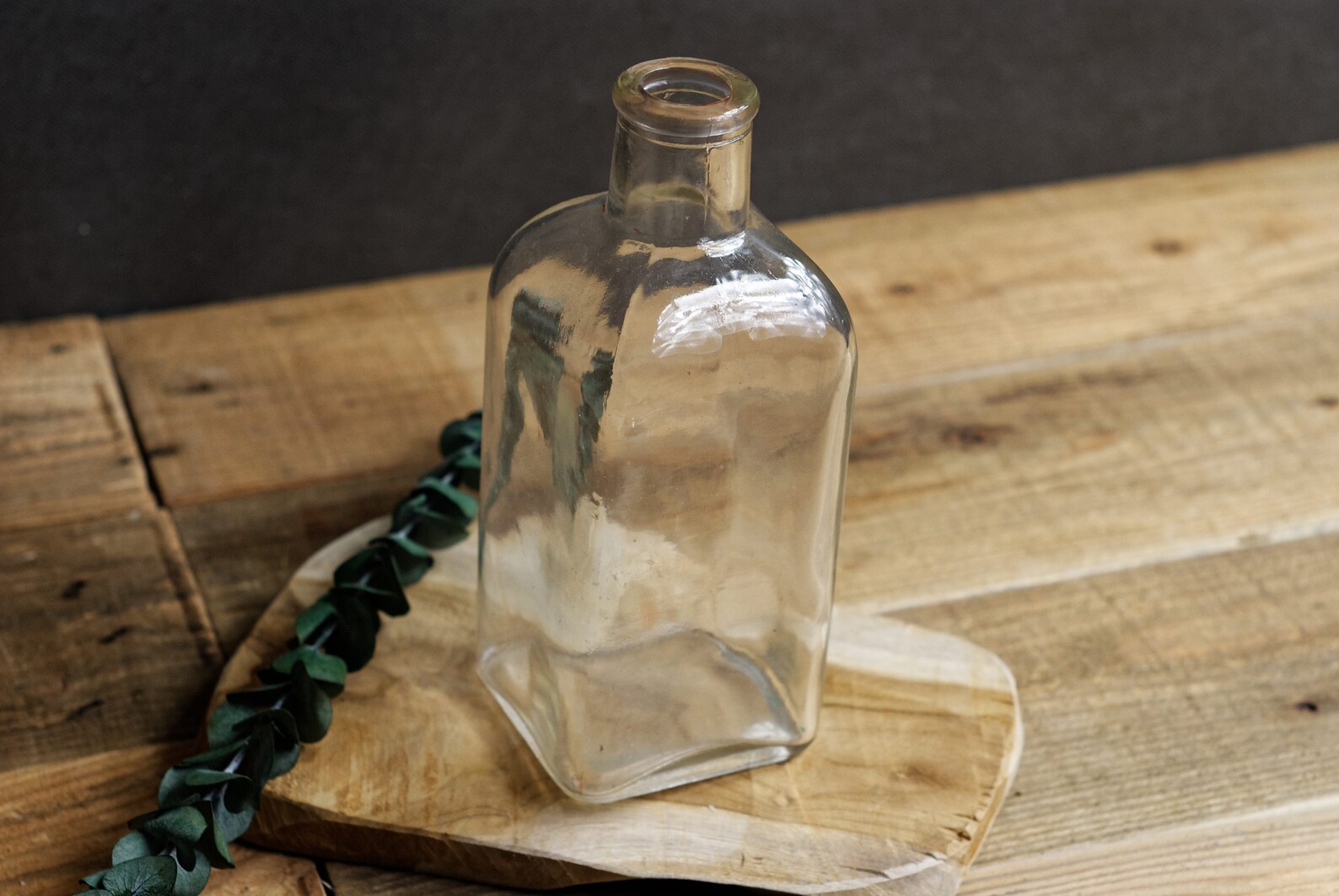 Clear Glass Bottle Glass Bottle Vase Square Bottle Etsy