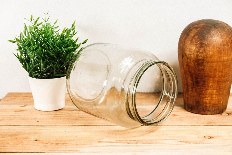 Large Glass Jar Vase Clear Glass Jar Glass Container Etsy