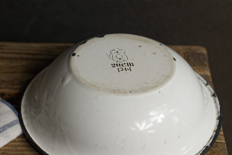 Enamel Soup Bowl Pasta Bowl Vintage Enamelware Camping Etsy