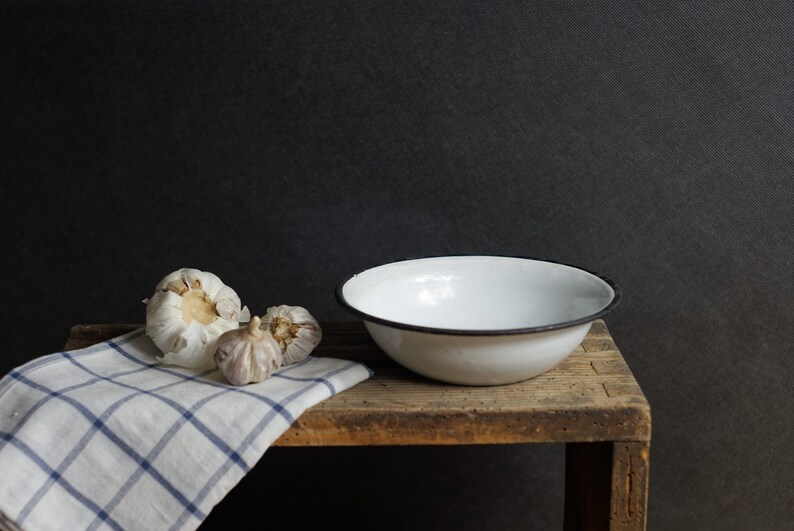 Enamel Soup Bowl Pasta Bowl Vintage Enamelware Camping Etsy