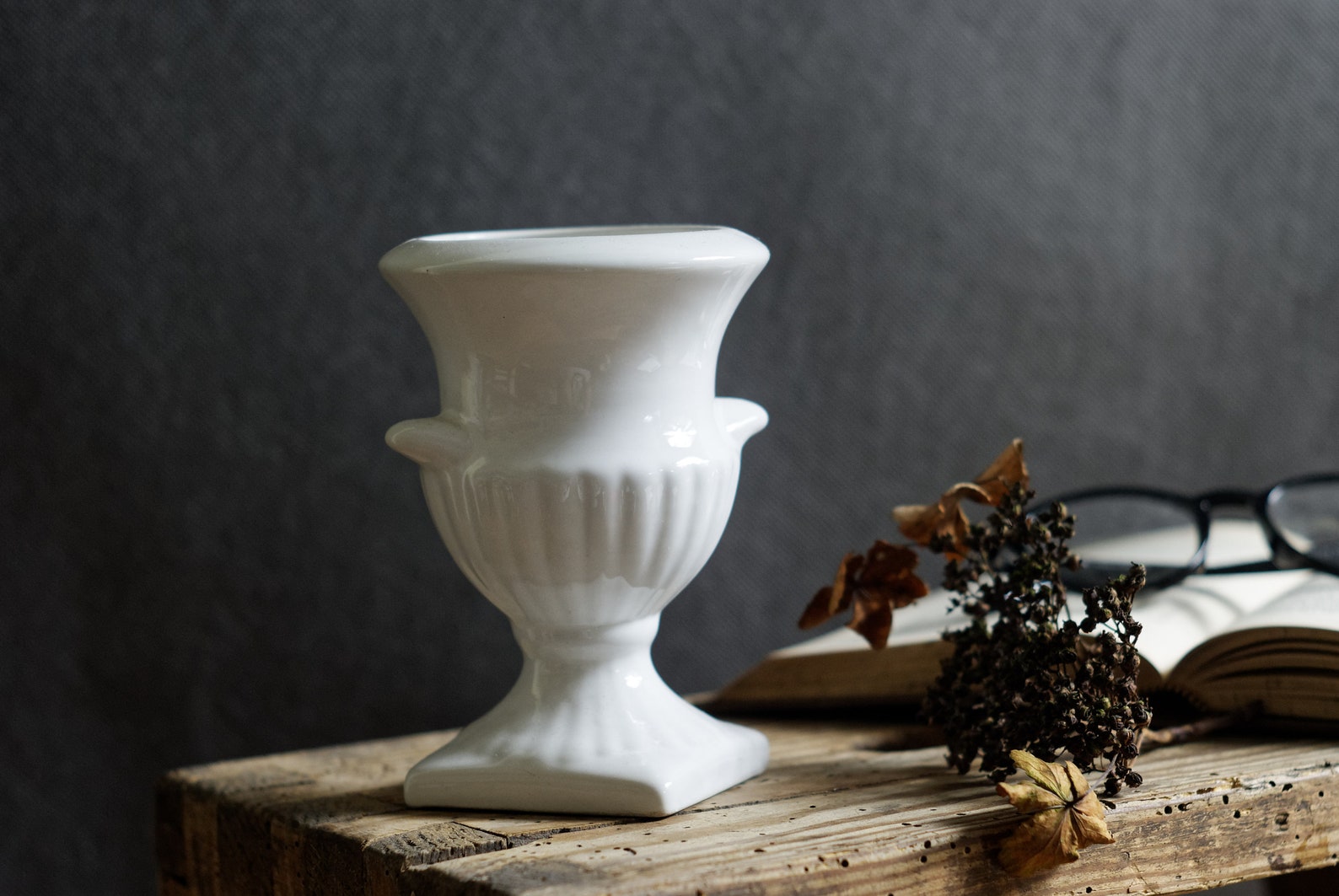 Ironstone Urn Vase White Ceramic Vase Porcelain Urn Etsy