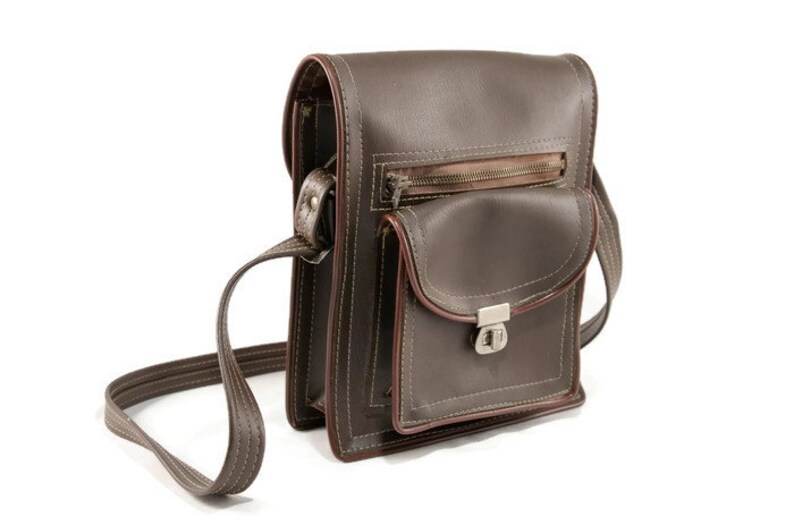 tablet bag mens shoulder bag vintage bag men brown mens crossbody bag Mens messenger bag soviet vintage small messenger bag