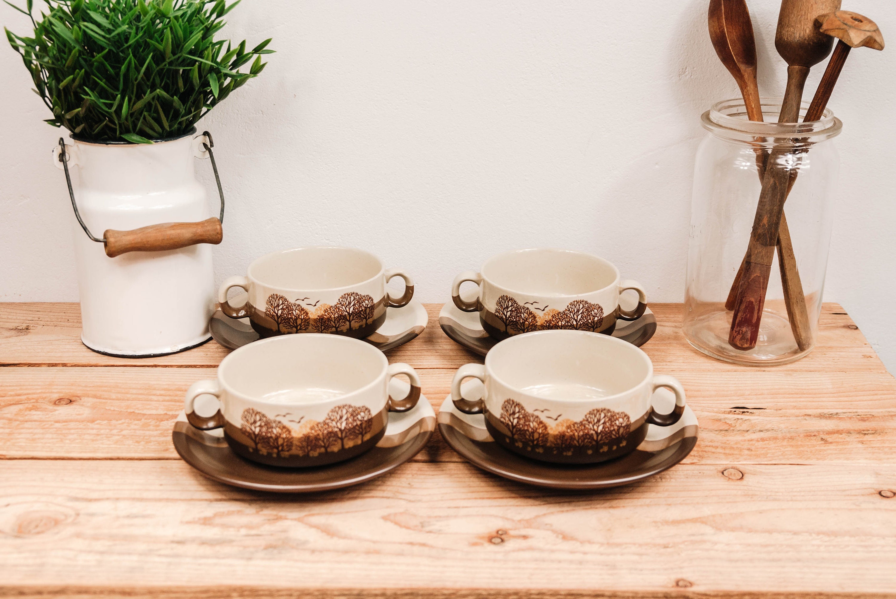 Soup bowls set stoneware bowls set rustic bowls vintage Etsy