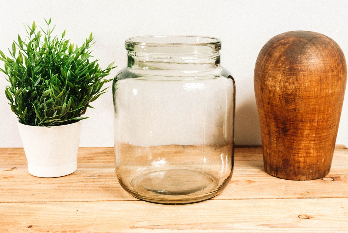 Large Glass Jar Vase Clear Glass Jar Glass Container Etsy