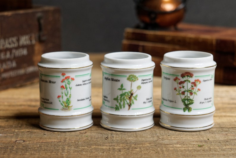Botanical Jars Herbs Jars Botanical Canisters Ceramic Etsy
