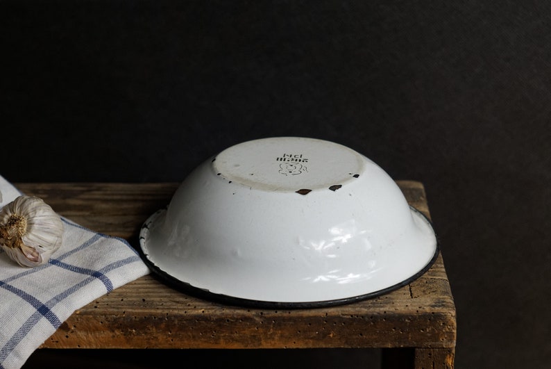 Enamel Soup Bowl Pasta Bowl Vintage Enamelware Camping Etsy