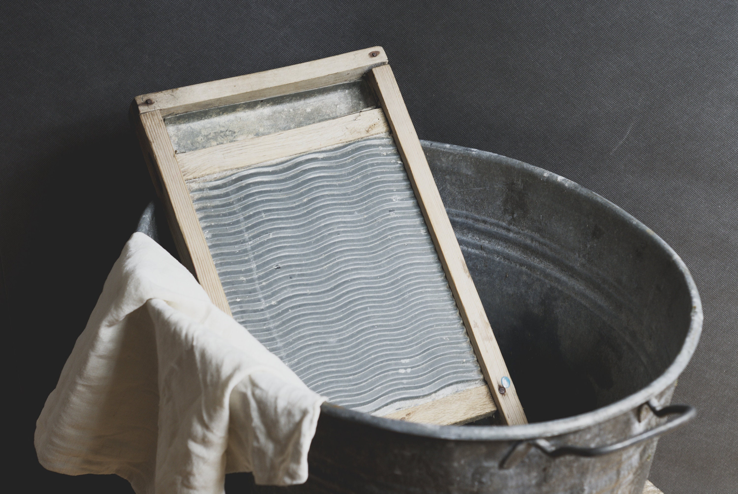Vintage SMALL DURO WASHBOARD, 16 Inch Galvanized Washboard, Farmhouse