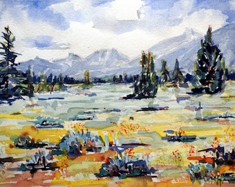 Tetons watercolor Giclée print