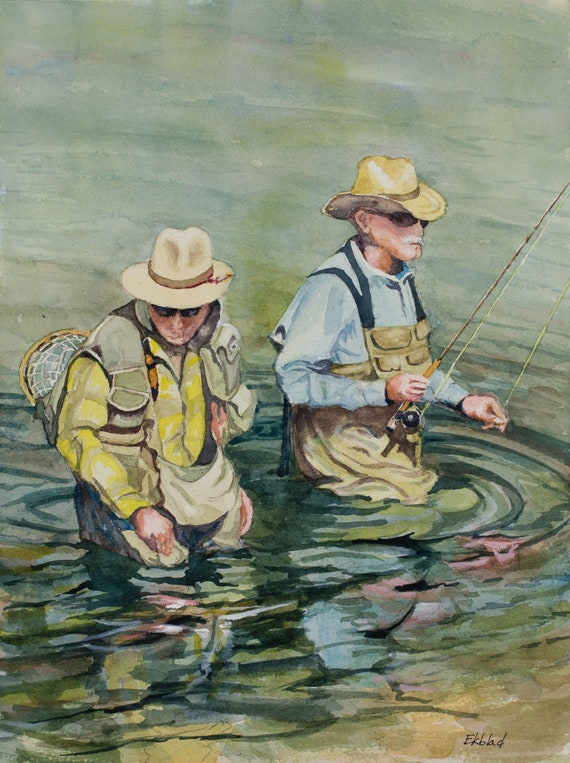 Fly Fisherman and the Guide -  Canada
