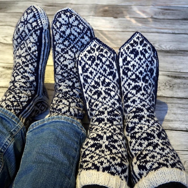 Nordic Star Knit Socks Pattern: Scandinavian Colorwork (Digital Download)