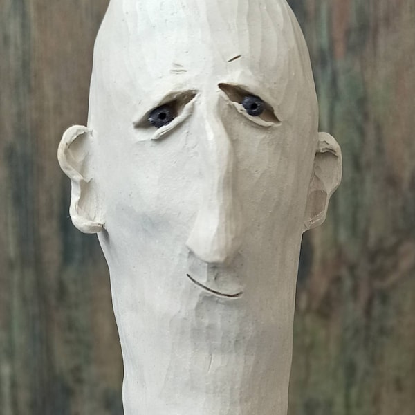 Charakterkopf, Männerkopf, Büste, Skulptur aus Keramik