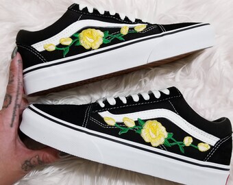 vans shoes with roses vans shoes with roses